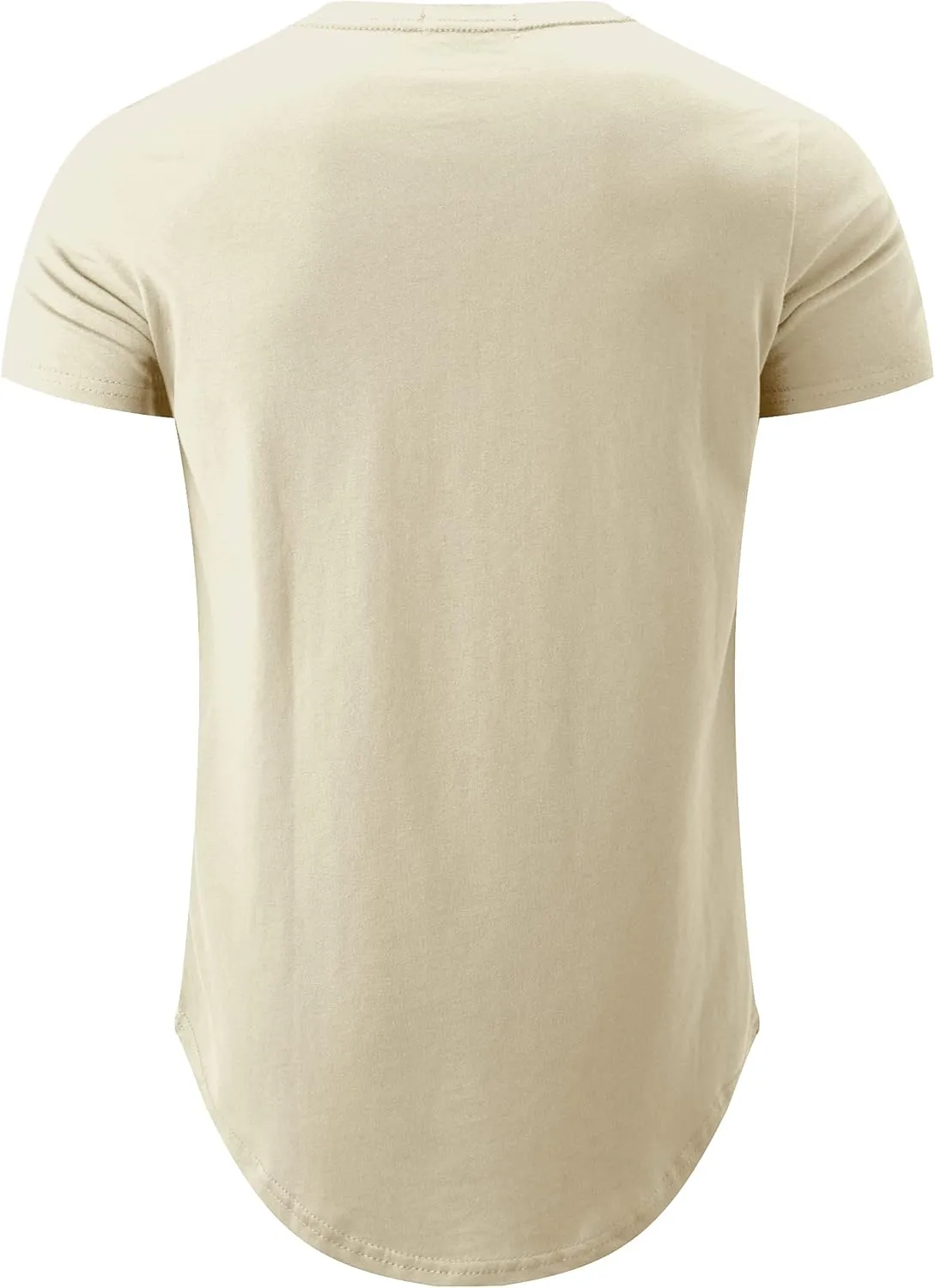 KLIEGOU Mens 100 Cotton Hipster Hip Hop Longline Crewneck T-Shirt Pre - Shrunk S-4XL