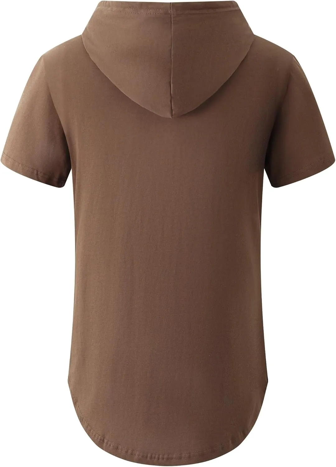 KLIEGOU Mens 100 Cotton Hipster Hip Hop Longline Hoodie T-Shirt Pre - Shrunk S-XXXL