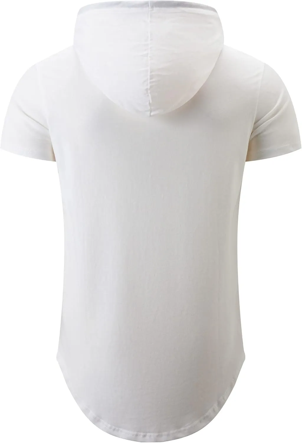 KLIEGOU Mens 100 Cotton Hipster Hip Hop Longline Hoodie T-Shirt Pre - Shrunk S-XXXL