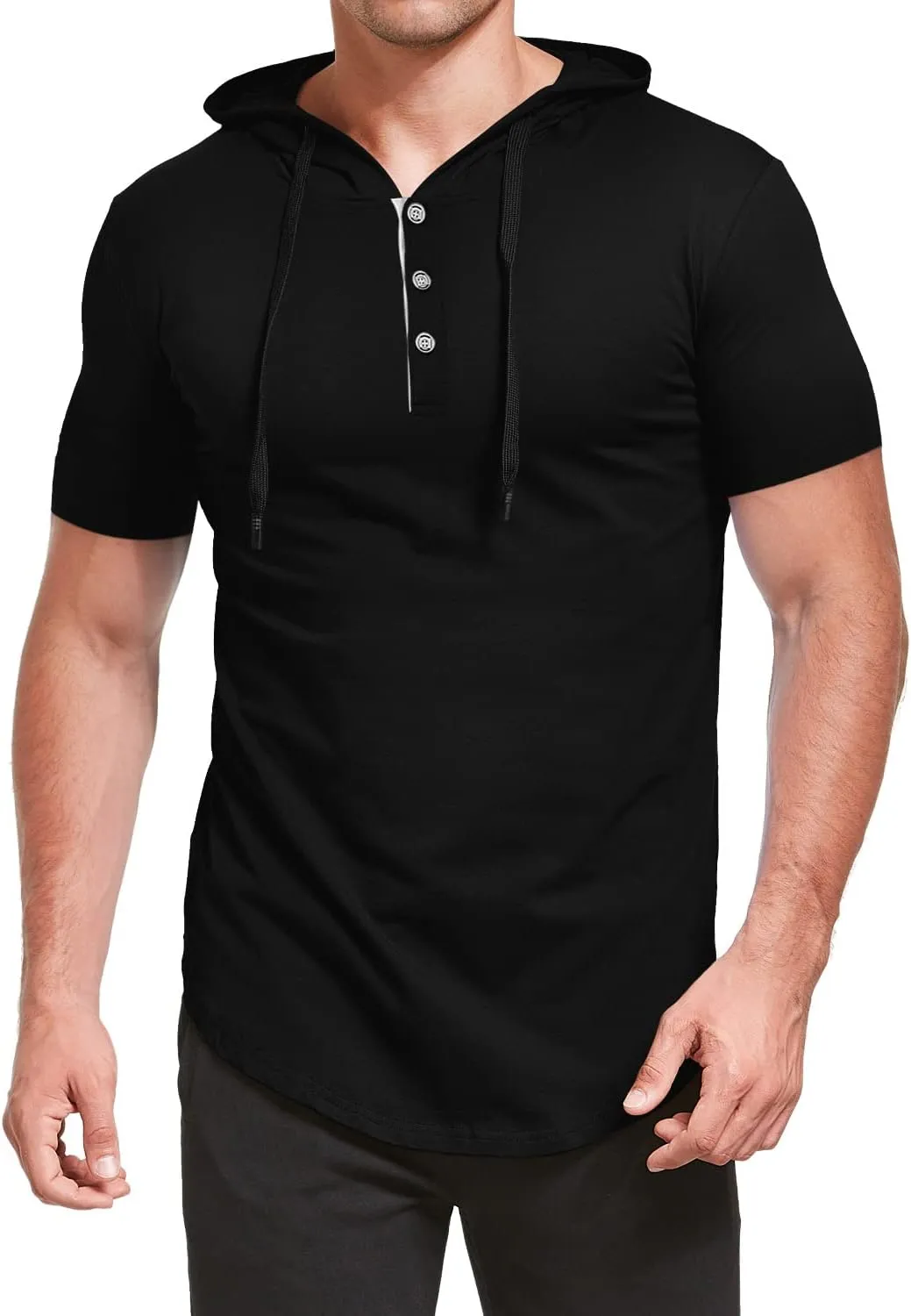 KUYIGO Men's S-5X Short&Long Sleeve Athletic Casual Plus Size Hoodies Sport Sweatshirt Hooded T-Shirts