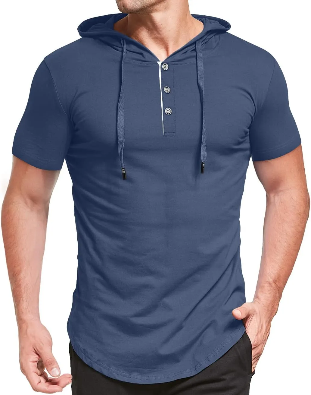 KUYIGO Men's S-5X Short&Long Sleeve Athletic Casual Plus Size Hoodies Sport Sweatshirt Hooded T-Shirts