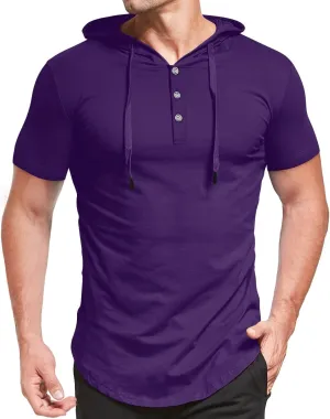 KUYIGO Men's S-5X Short&Long Sleeve Athletic Casual Plus Size Hoodies Sport Sweatshirt Hooded T-Shirts