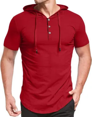 KUYIGO Men's S-5X Short&Long Sleeve Athletic Casual Plus Size Hoodies Sport Sweatshirt Hooded T-Shirts