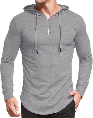 KUYIGO Men's S-5X Short&Long Sleeve Athletic Casual Plus Size Hoodies Sport Sweatshirt Hooded T-Shirts