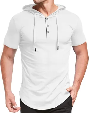 KUYIGO Men's S-5X Short&Long Sleeve Athletic Casual Plus Size Hoodies Sport Sweatshirt Hooded T-Shirts