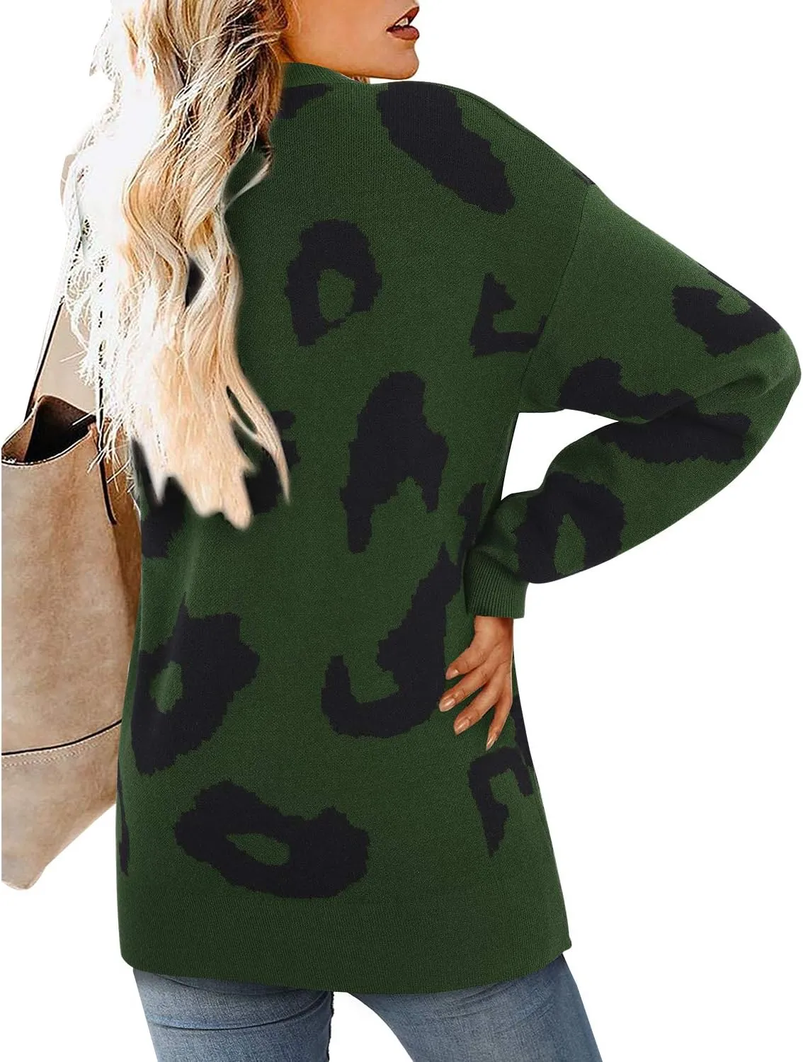 LAISHEN Women's Fall Fashion 2025 Casual Long Sleeve Crewneck Loose Knit Pullover Cute Sweater Tops