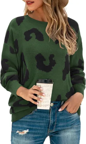 LAISHEN Women's Fall Fashion 2025 Casual Long Sleeve Crewneck Loose Knit Pullover Cute Sweater Tops