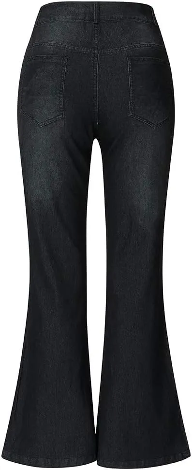 LCMTWX Stretch Jeans for Women Leg Solid Button Shopping Girls Clothes for Women Blue Tummy Control Jeans Plus Size Womens
