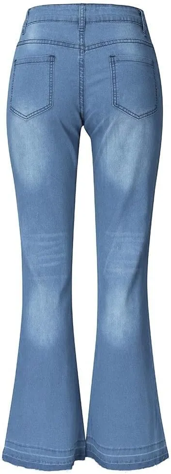 LCMTWX Stretch Jeans for Women Leg Solid Button Shopping Girls Clothes for Women Blue Tummy Control Jeans Plus Size Womens