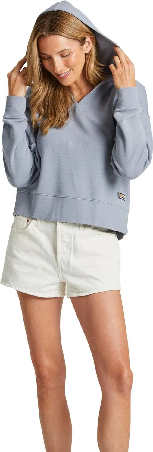 Life is Good - Womens Solid French Terry Boxy Pullover Hoodie