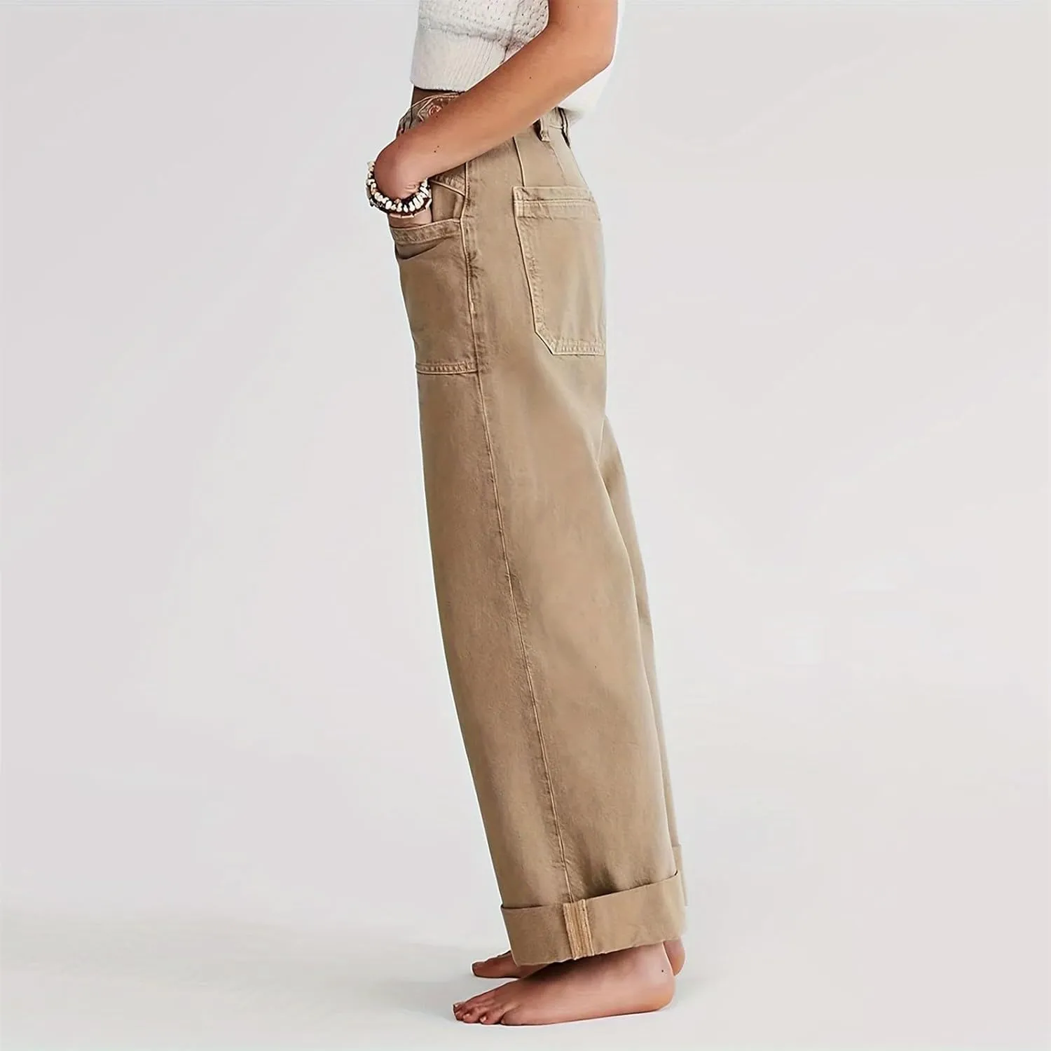 Light Miramar Sweatpants for Women Low Rise Baggy Jeans Loose Fit Boyfriend Straight Wide Leg Stretch Pants