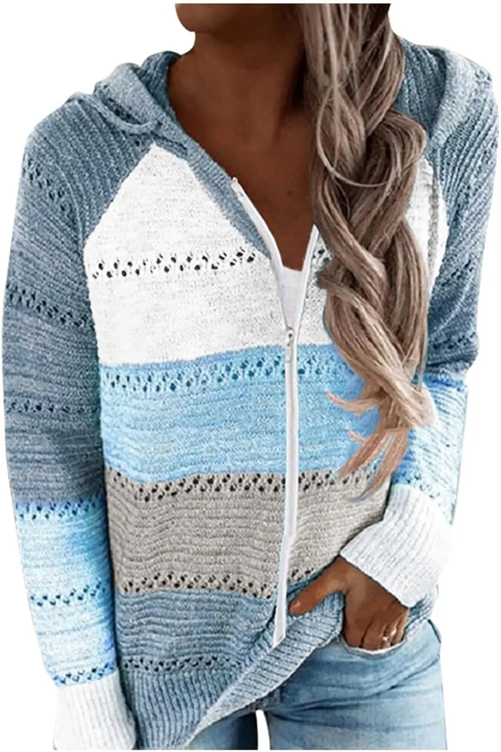 Lightweight Casual Hoodie Threaded Sweater Ladies Zipper Top 2024 Fall Outfits Fashion Clothes Y2K Hoodies Women's