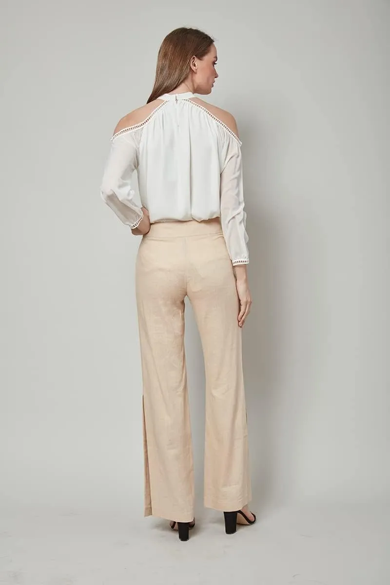 Linen Cotton Side Slit Pant