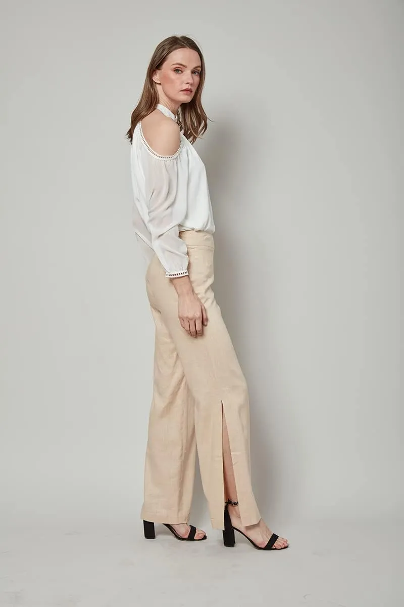 Linen Cotton Side Slit Pant