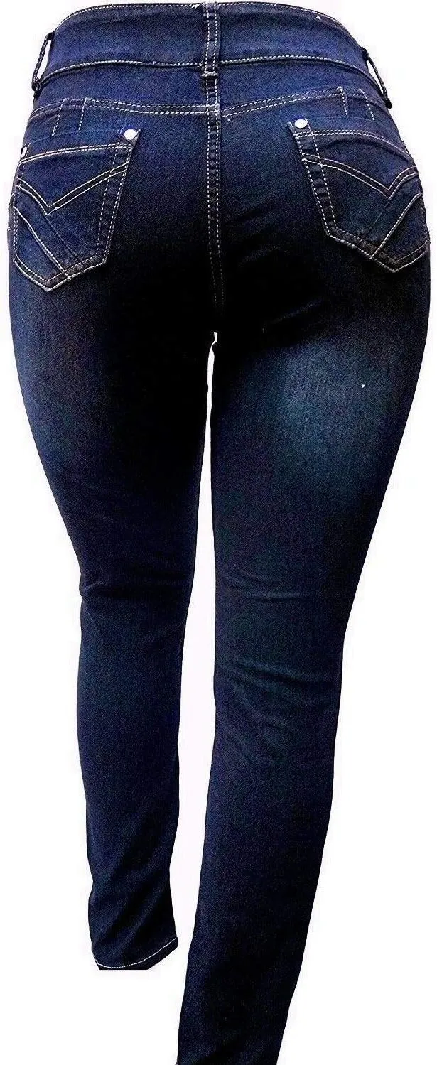 L’Square/MI Jeans/Be by Hailey Dark Blue Women's Plus Size Denim Jeans Stretch Bootcut/Skinny Pants