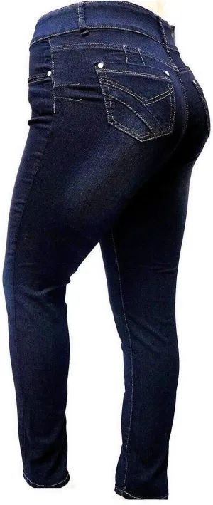L’Square/MI Jeans/Be by Hailey Dark Blue Women's Plus Size Denim Jeans Stretch Bootcut/Skinny Pants