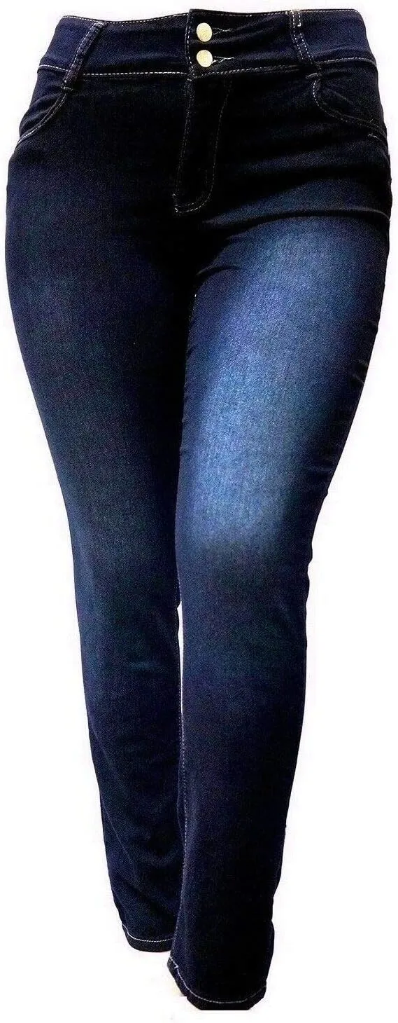 L’Square/MI Jeans/Be by Hailey Dark Blue Women's Plus Size Denim Jeans Stretch Bootcut/Skinny Pants