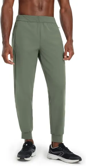 M MAELREG Men's Golf Joggers Pants with Zip Pockets Stretch Lightweight Nylon Sweatpants Work Casual Athletic Track Pants Men