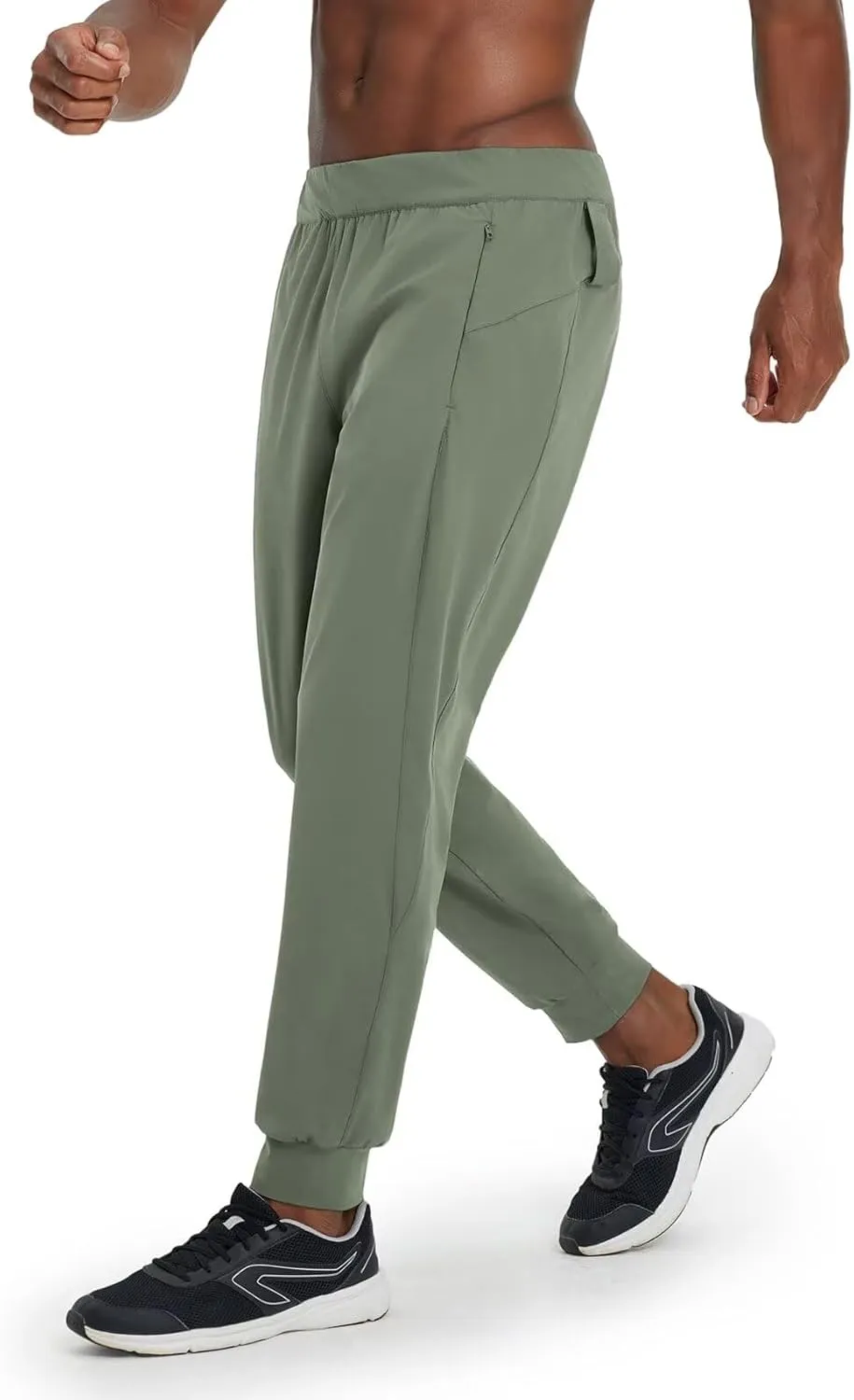 M MAELREG Men's Golf Joggers Pants with Zip Pockets Stretch Lightweight Nylon Sweatpants Work Casual Athletic Track Pants Men