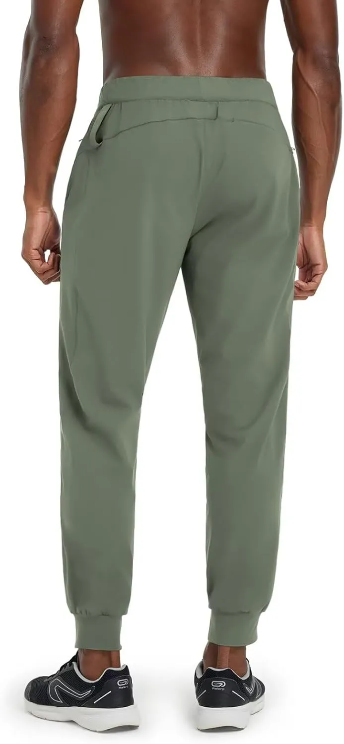 M MAELREG Men's Golf Joggers Pants with Zip Pockets Stretch Lightweight Nylon Sweatpants Work Casual Athletic Track Pants Men