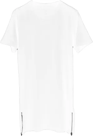 Maiyifu-GJ Mens Hip Hop Hipster Streetwear Short Sleeve Fashion Workout Side Zipper Trim Tee Elongated Longline T-Shirts