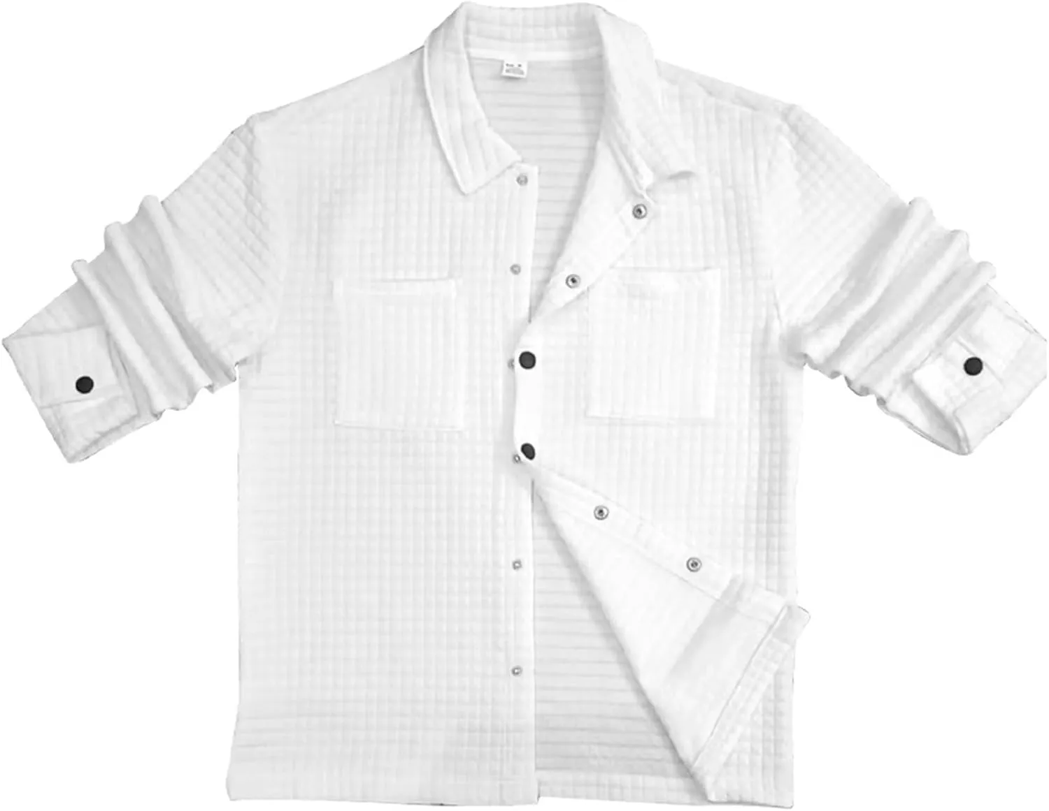 Men Casual Plaid Shirt Long Sleeve Lapel Button Cotton Casual Coat Outdoor Sport Travel Daily Clothes with Pocket
