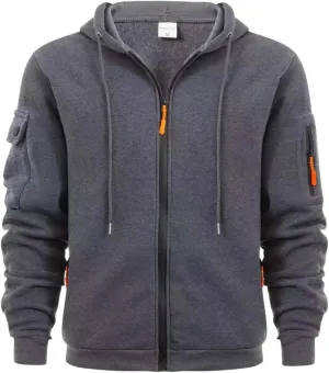 Men Hoodies Lightweight Gym Jackets with Pockets Full Zip Long Sleeve Sweatshirt Sports Hooded Pullover Outerwear