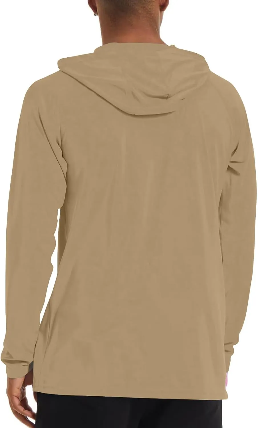 Men UPF 50  Sun Protection Hoodie Shirt Long Sleeve UV SPF Quick Dry Hood T-Shirt Rash Guard Athletic Fishing Outdoor