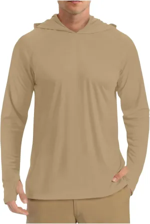 Men UPF 50  Sun Protection Hoodie Shirt Long Sleeve UV SPF Quick Dry Hood T-Shirt Rash Guard Athletic Fishing Outdoor