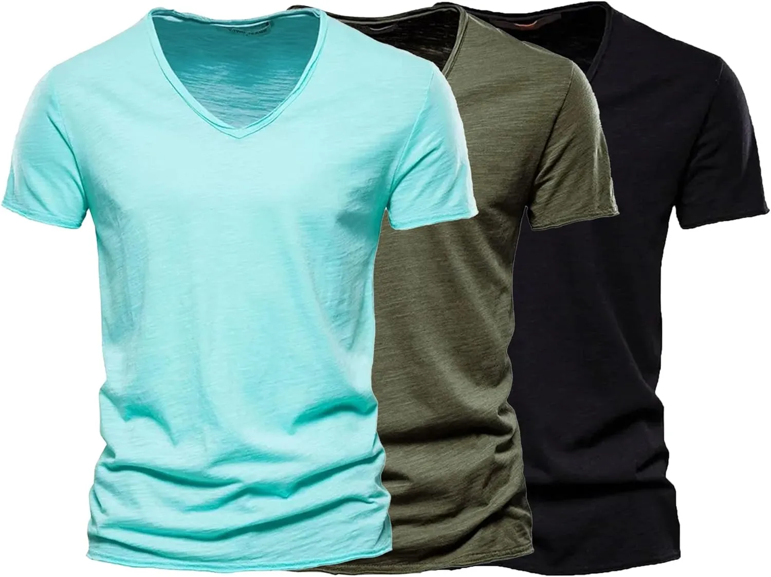 Men's 3 Pack T Shirt V-Neck Tee Shirts Casual Hipster Hip Hop Tee Tops Summer Classic Short Sleeve Top