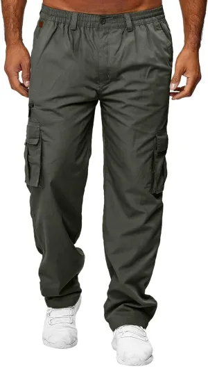 Men's Camo Cargo Pants and Warm Men's Solid Color Work Clothes Pockets and Sanitary Loose Straight Sweatpants for