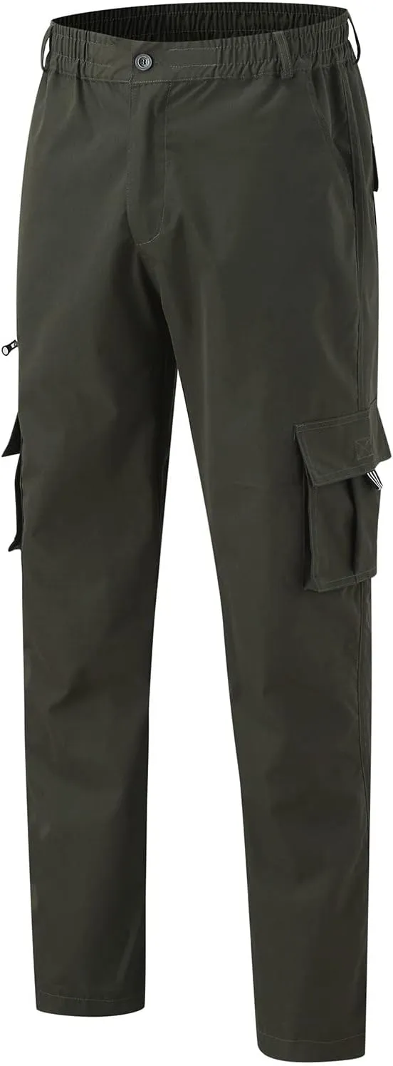 Men's Camo Cargo Pants and Warm Men's Solid Color Work Clothes Pockets and Sanitary Loose Straight Sweatpants for