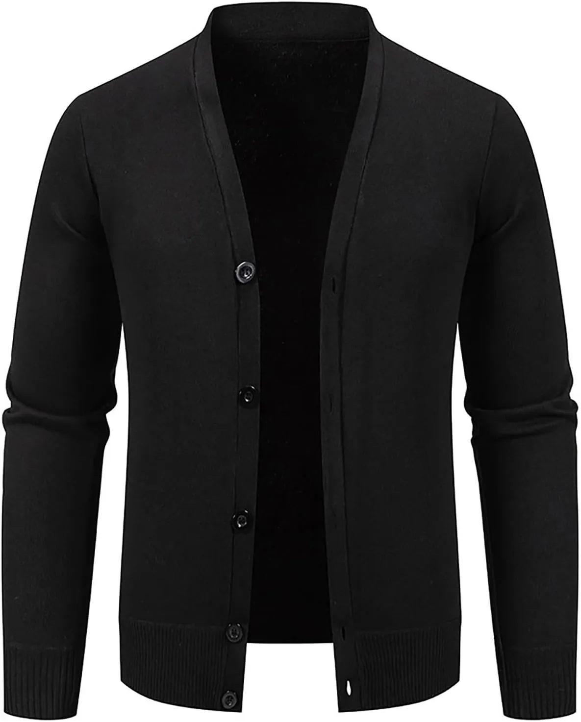 Mens Cardigan Sweater Coat V Neck Button Long Sleeve Casual Jacket Trendy Business Style Golf Outwear Vest Plus Size