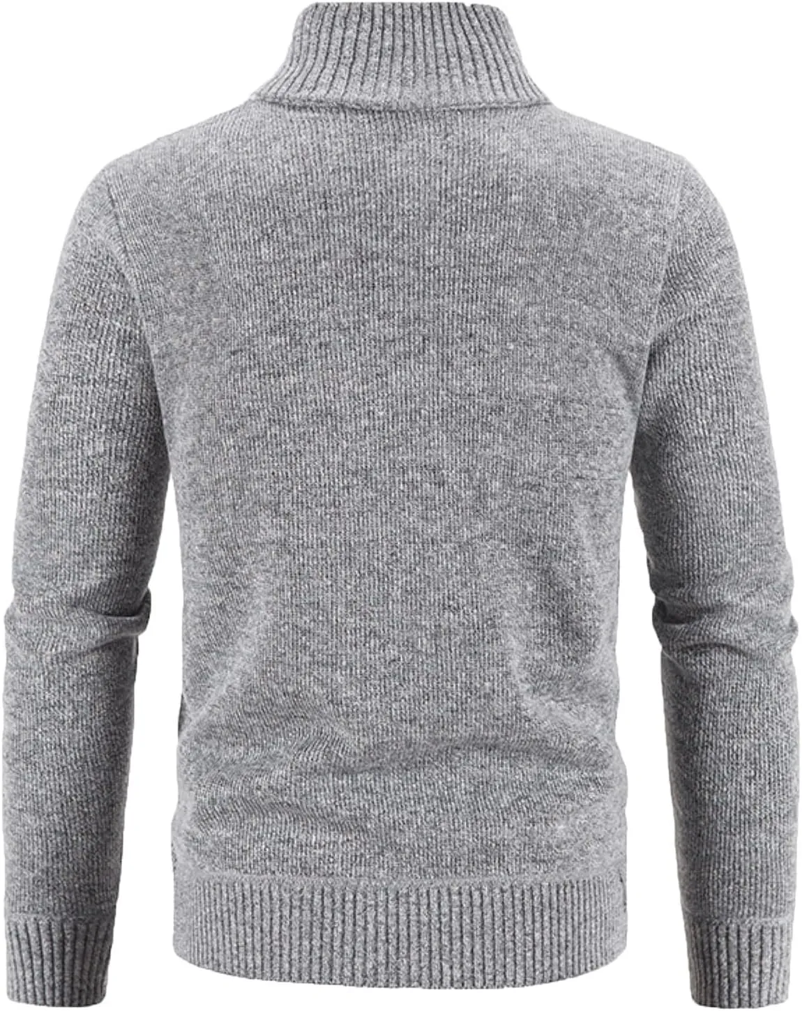 Mens Cardigan Sweaters Long Sleeve Mock Neck Cardigans Button Down Cable Knit Sweaters Casual Chunky Cardigan with Pockets