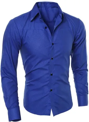 Mens Casual Button Down Western Plaid Snap Work Shirts Poplin Slim Fit Long Sleeves Cowboy Checkered Shirts