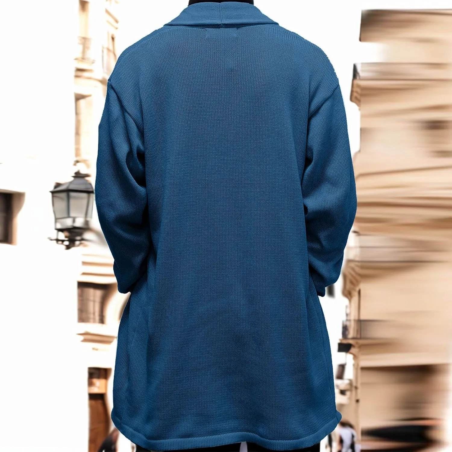 Men's Casual Long Sleeve Cardigan Sweater Shawl Collar Button Down Knit Outerwear Coat