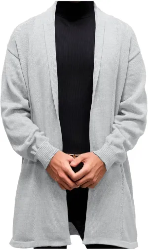 Men's Casual Long Sleeve Cardigan Sweater Shawl Collar Button Down Knit Outerwear Coat