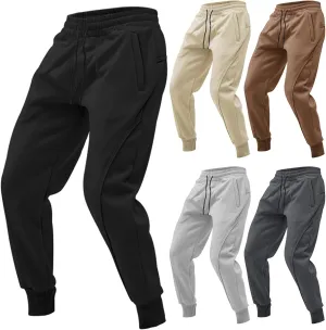 Mens Casual Sweatpants Drawstring Elastic Waist Jogger Pants Active Athletic Stylish Workout Track Tapered Trousers