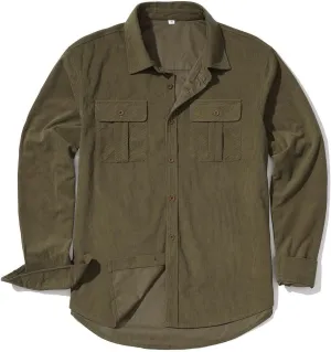 Men's Corduroy Jacket Coats Button Down Shirts Shacket Jackets Loose Fit Sweater Fall Winter 2024 Trendy Outfits