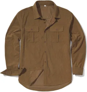Men's Corduroy Jacket Coats Button Down Shirts Shacket Jackets Loose Fit Sweater Fall Winter 2024 Trendy Outfits