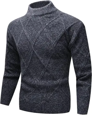 Mens Crew Neck Sweaters Long Sleeve Autumn and Winter Fashion Casual Pullover Pattern Long Mans Sweaters