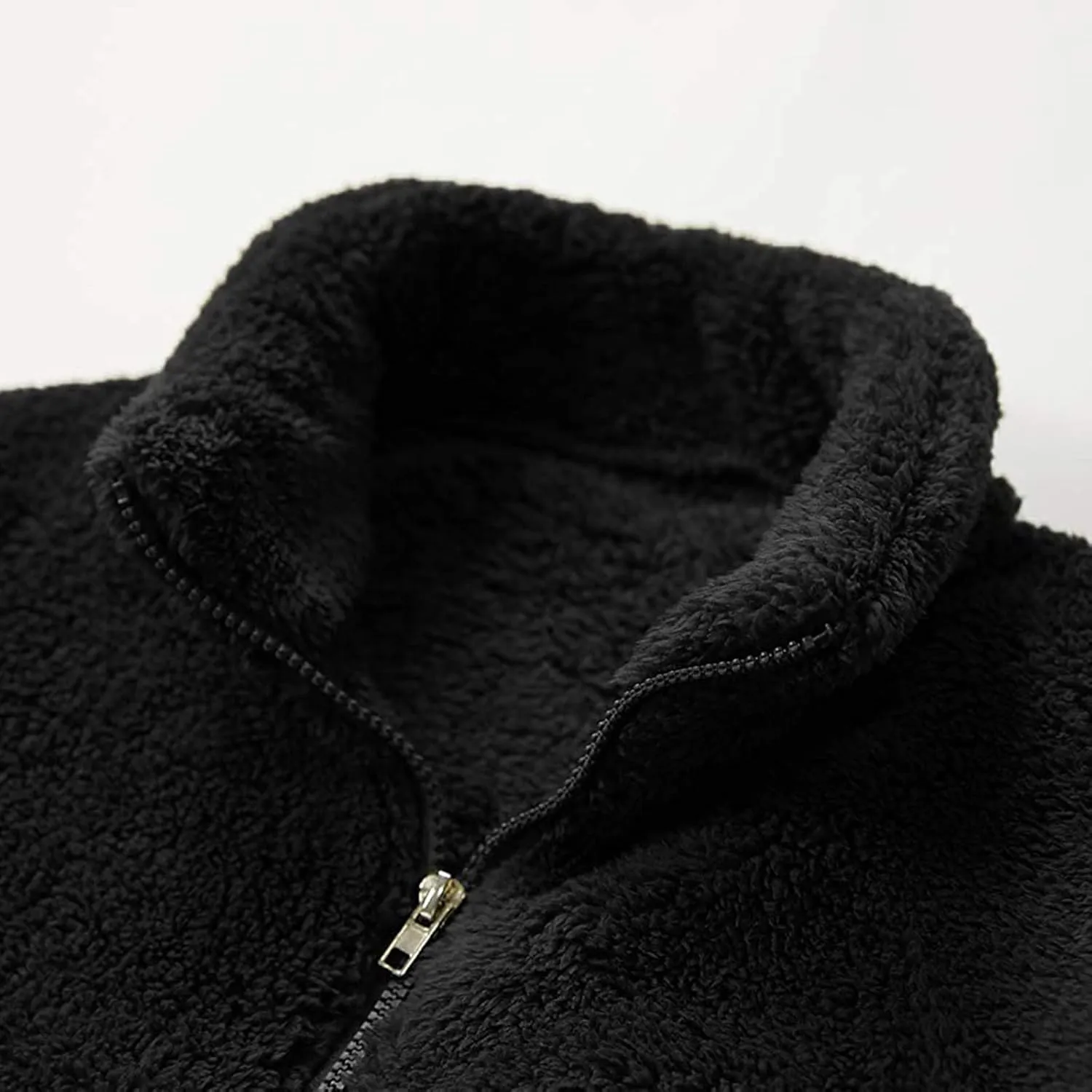 Mens Fuzzy Sherpa Pullover Hoodie Sweatshirts Long Sleeve Fluffy Fleece Zip up Cardigan Coats Winter Sweatshirt