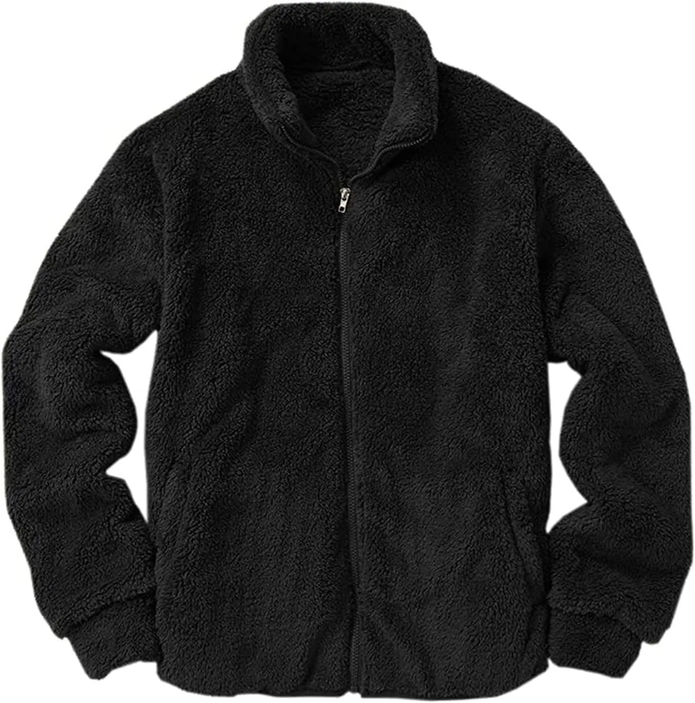 Mens Fuzzy Sherpa Pullover Hoodie Sweatshirts Long Sleeve Fluffy Fleece Zip up Cardigan Coats Winter Sweatshirt