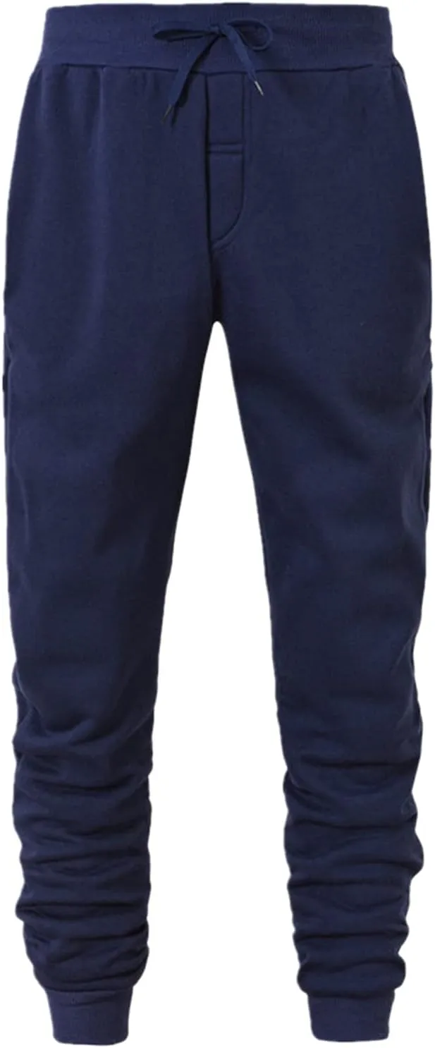 Mens Heavyweight Fleece Workout Joggers Loose Fit Gym Athletic Running Pants Big and Tall Cozy Loose Work Trousers