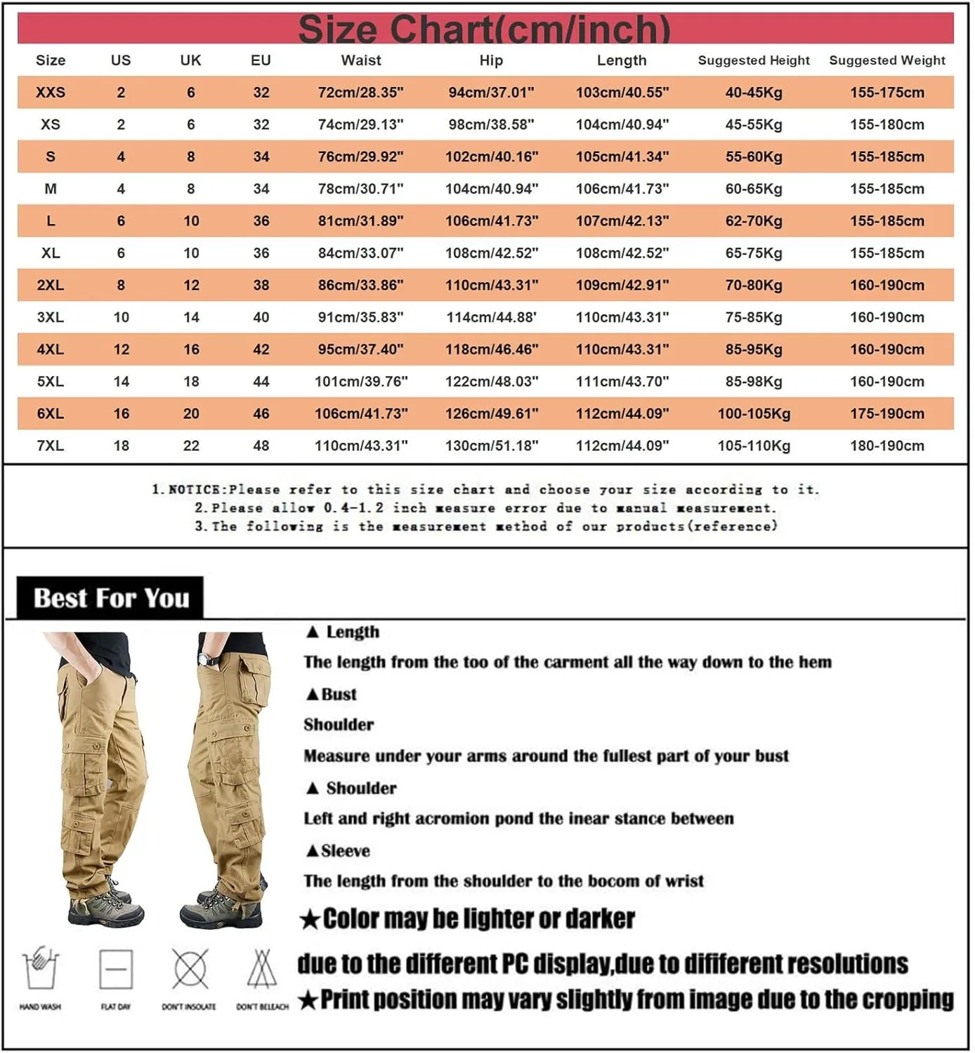Men's Joggers Sweatpants Pants Men's Elastic Multi Pocket Pants Outdoor Straight Tube Active Running Jogger Pants