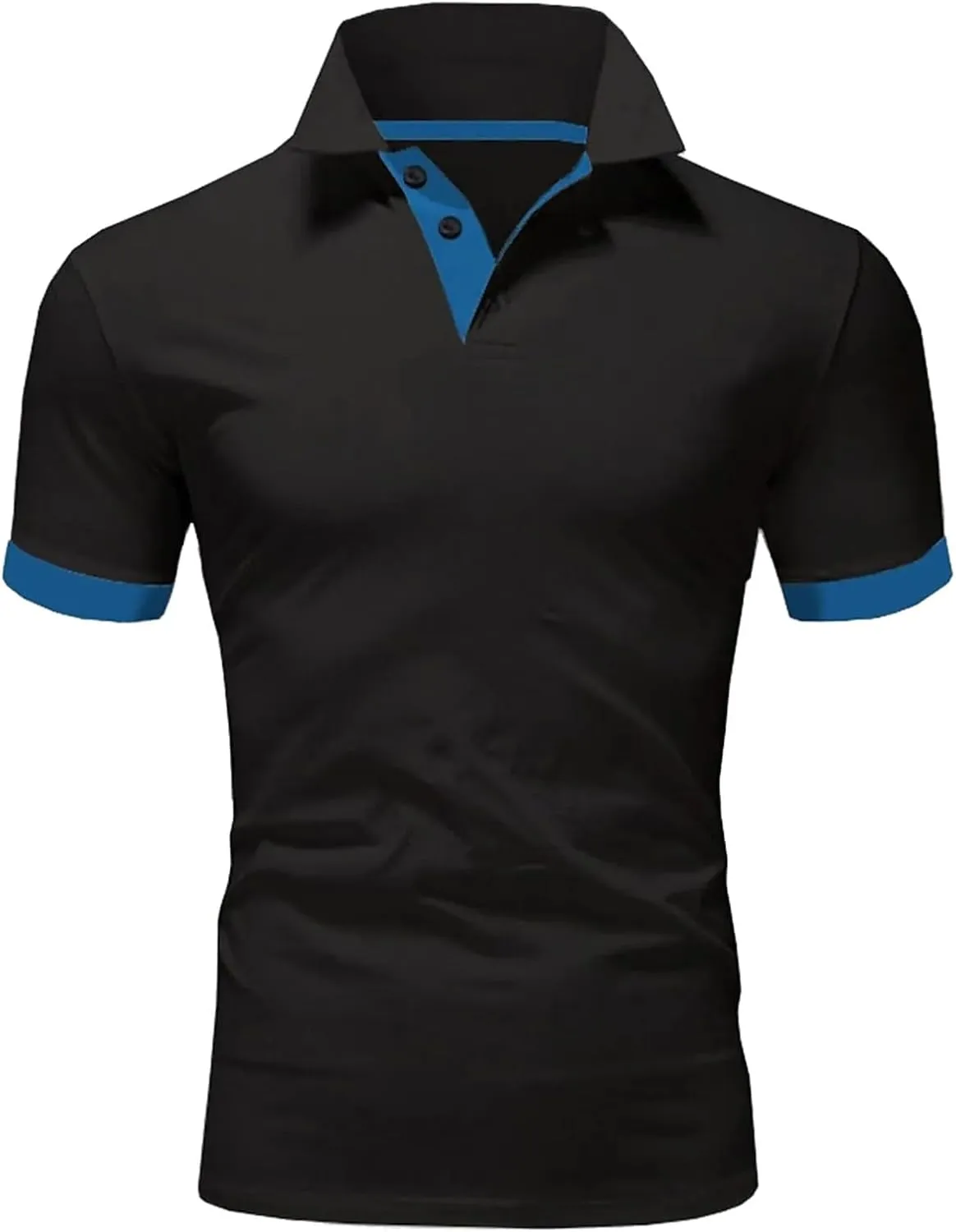 Mens Knit Polo Shirts Short Sleeve Casual Polo Sweaters Shirt Button V Neck Lapel Collared Sweater Cotton Basic Tees