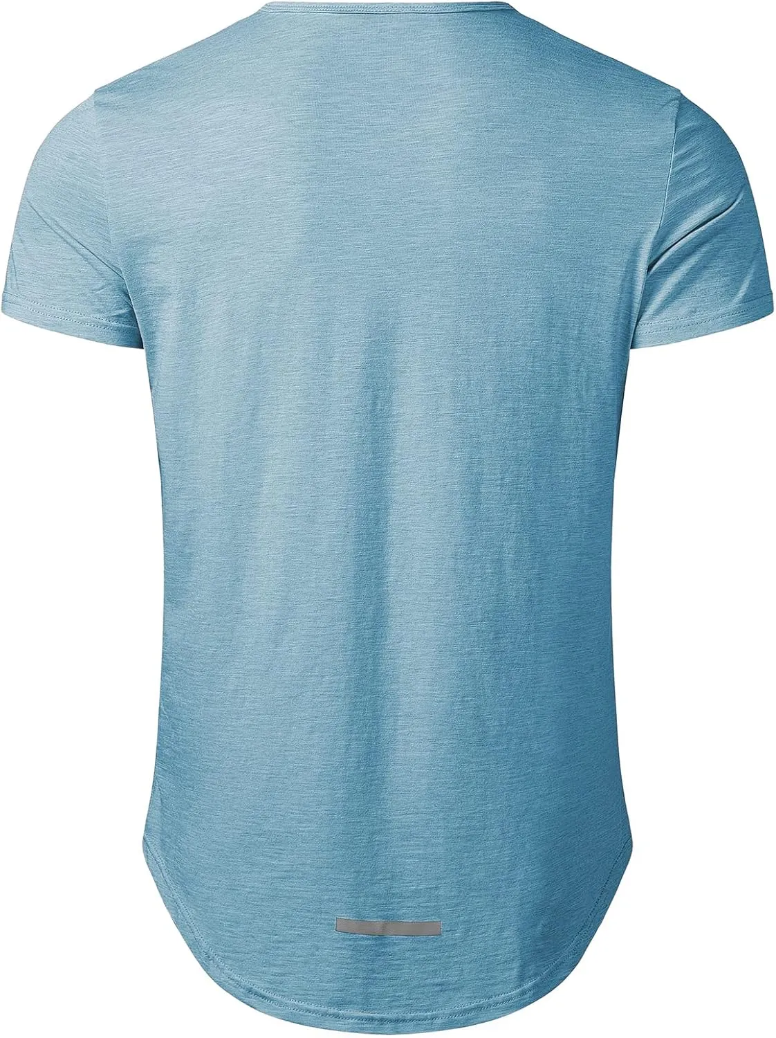 Mens Longline Gym Muscle Bodybuilding Tshirts Hipster Reflective Line Scallop Crewneck Tees Shirts Tops