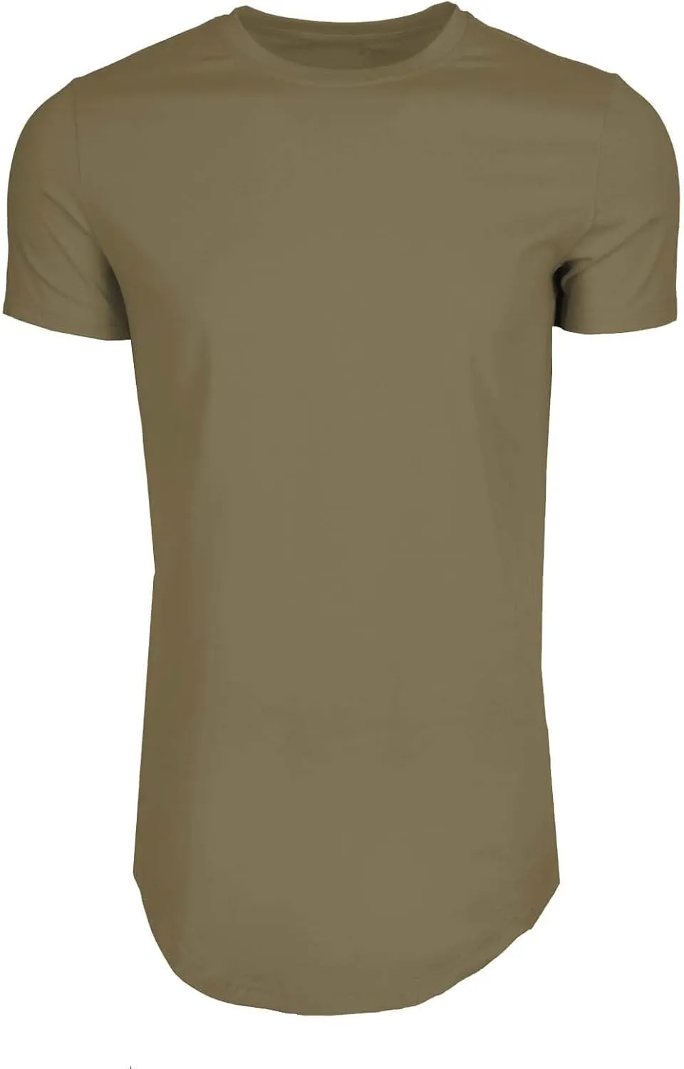 Mens Longline Muscle Fit T Shirts Short Sleeve Gym Workout Bodybuilding Tee Tops Solid Color Basic Hipster Sport Tops