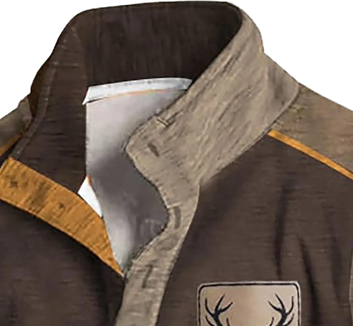 Mens Print Sweatshirts Elbow Patches Quarter Button Stand Collar Pullover Long Sleeve Casual Fall No Hood Sweaters