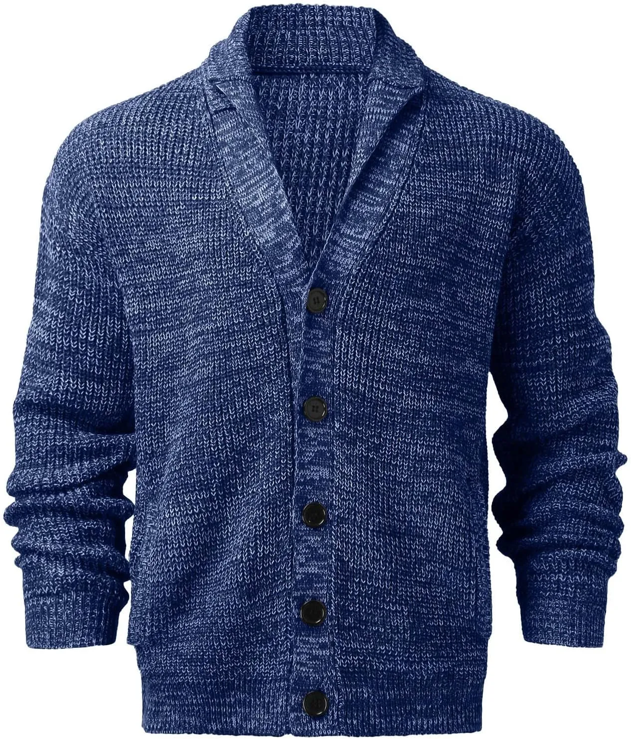 Mens Shawl Collar Cardigan Sweater Cable Knitted Button Down Sweaters Chunky Fall Winter Ribbed Knit Outwear